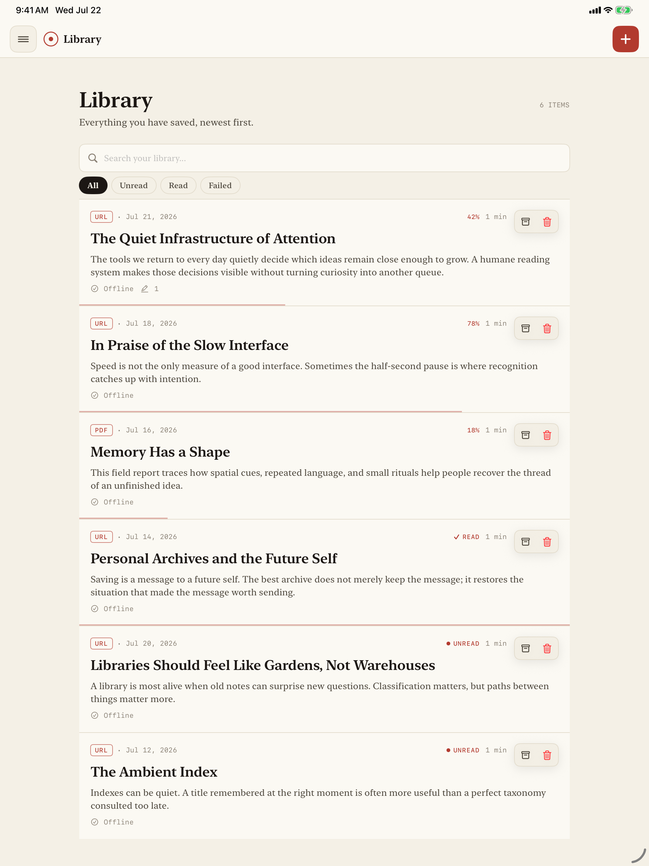 Curioflow library on iPad